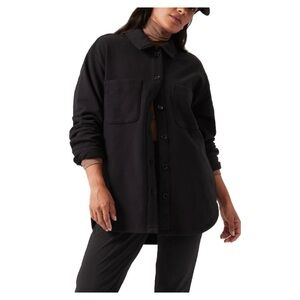 Athleta Retroplush Shirt Jacket Black size S